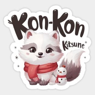 Kon-Kon Kitsune Cute Fox Sticker